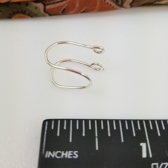Fake Septum Silver Double Nose Ring Handmade - Picture 2 of 5